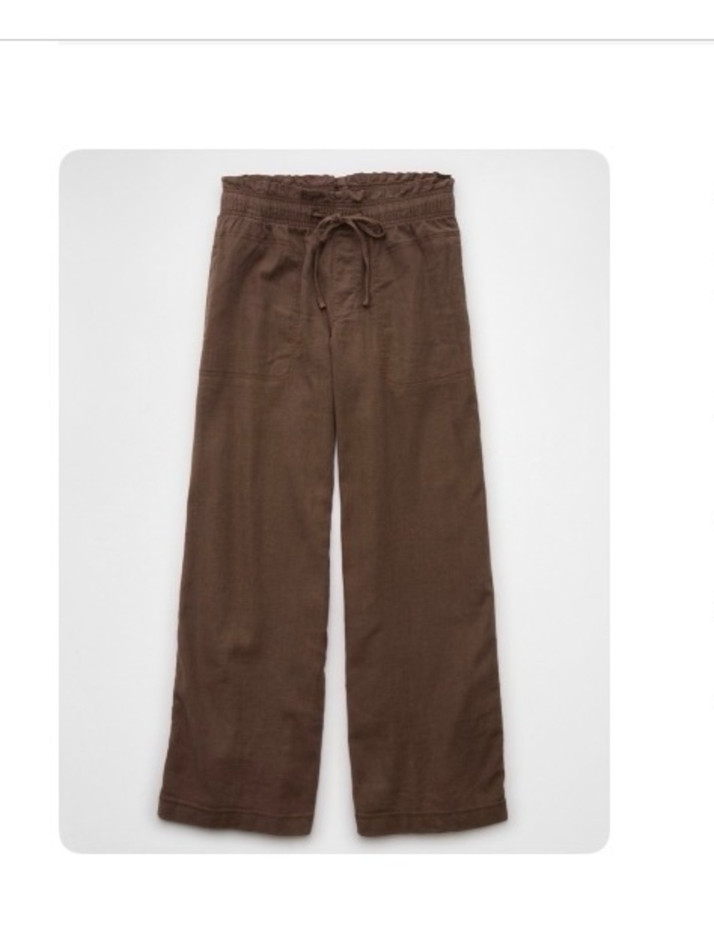 AE Dreamy Linen Drape Pull-On Pant - Espresso Kiss